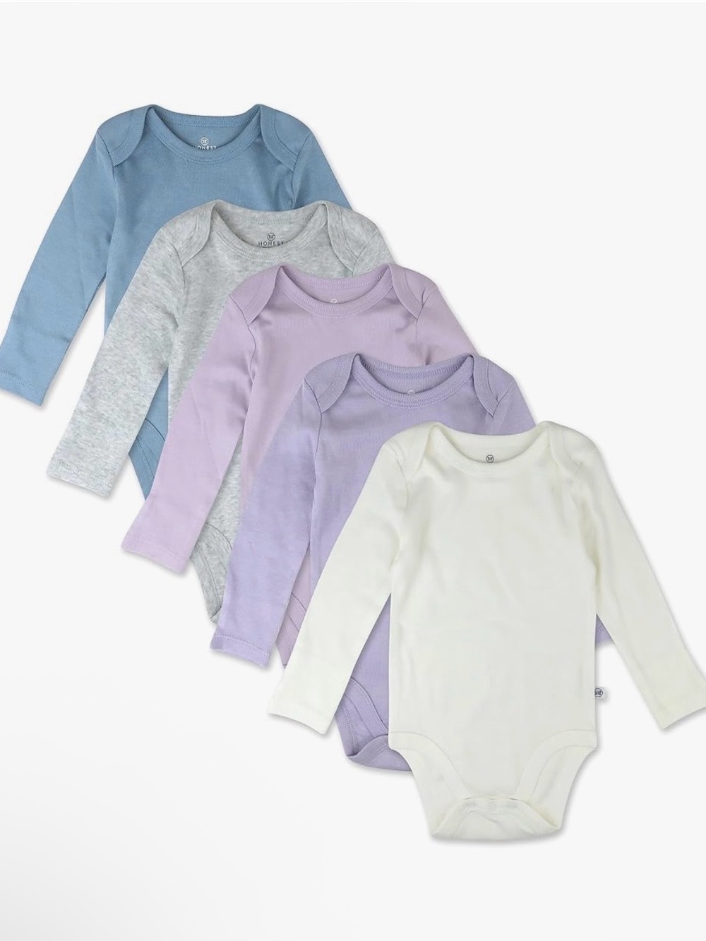 Honest Brand 5-Pack Long Sleeve Baby One-Piece Bodysuits